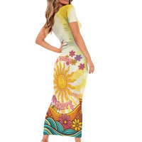 Love Peace Unity Family Matching Short Sleeve Bodycon Dress and Hawaiian Shirt Hippie Soul Sunflower - Wonder Print Shop