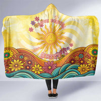 Love Peace Unity Hooded Blanket Hippie Soul Sunflower - Wonder Print Shop