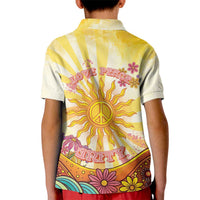 Love Peace Unity Kid Polo Shirt Hippie Soul Sunflower - Wonder Print Shop