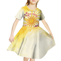 Love Peace Unity Kid Short Sleeve Dress Hippie Soul Sunflower - Wonder Print Shop