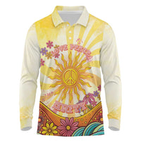 Love Peace Unity Long Sleeve Polo Shirt Hippie Soul Sunflower - Wonder Print Shop