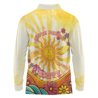 Love Peace Unity Long Sleeve Polo Shirt Hippie Soul Sunflower - Wonder Print Shop