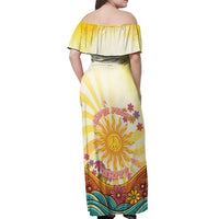 Love Peace Unity Off Shoulder Maxi Dress Hippie Soul Sunflower - Wonder Print Shop