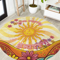 Love Peace Unity Round Carpet Hippie Soul Sunflower - Wonder Print Shop