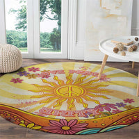 Love Peace Unity Round Carpet Hippie Soul Sunflower - Wonder Print Shop