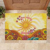 Love Peace Unity Rubber Doormat Hippie Soul Sunflower - Wonder Print Shop