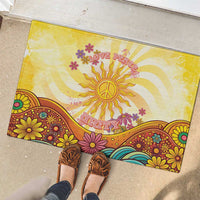 Love Peace Unity Rubber Doormat Hippie Soul Sunflower - Wonder Print Shop