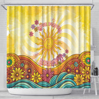 Love Peace Unity Shower Curtain Hippie Soul Sunflower - Wonder Print Shop