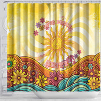 Love Peace Unity Shower Curtain Hippie Soul Sunflower - Wonder Print Shop