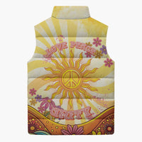 Love Peace Unity Sleeveless Puffer Jacket Hippie Soul Sunflower - Wonder Print Shop