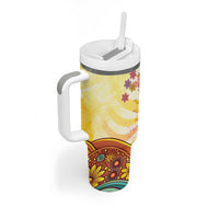 Love Peace Unity Tumbler With Handle Hippie Soul Sunflower - Wonder Print Shop
