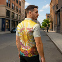 Love Peace Unity Zipper Polo Shirt Hippie Soul Sunflower - Wonder Print Shop