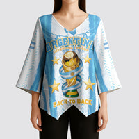 Custom Argentina World Final Football Kimono Sleeve Blouse Back To Back 2022 2026