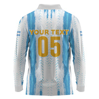 Custom Argentina World Final Football Long Sleeve Polo Shirt Back To Back 2022 2026