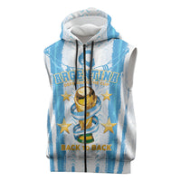Custom Argentina World Final Football Sleeveless Zip Hoodie Back To Back 2022 2026