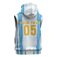 Custom Argentina World Final Football Sleeveless Zip Hoodie Back To Back 2022 2026