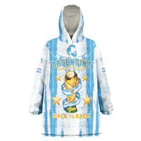 Custom Argentina World Final Football Wearable Blanket Hoodie Back To Back 2022 2026
