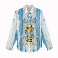 Custom Argentina World Final Football Women Casual Shirt Back To Back 2022 2026