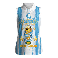 Custom Argentina World Final Football Women Sleeveless Polo Shirt Back To Back 2022 2026