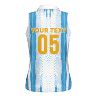 Custom Argentina World Final Football Women Sleeveless Polo Shirt Back To Back 2022 2026