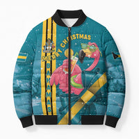 Bahamas Christmas Bomber Puffer Jacket Merry Mingo Tropical Vibes - Wonder Print Shop