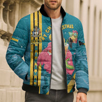 Bahamas Christmas Bomber Puffer Jacket Merry Mingo Tropical Vibes - Wonder Print Shop