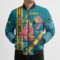 Bahamas Christmas Bomber Puffer Jacket Merry Mingo Tropical Vibes - Wonder Print Shop