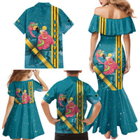 Bahamas Christmas Family Matching Mermaid Dress and Hawaiian Shirt Merry Mingo Tropical Vibes - Wonder Print Shop