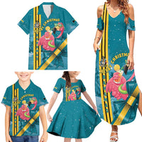 Bahamas Christmas Family Matching Summer Maxi Dress and Hawaiian Shirt Merry Mingo Tropical Vibes - Wonder Print Shop