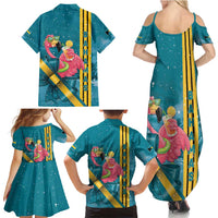 Bahamas Christmas Family Matching Summer Maxi Dress and Hawaiian Shirt Merry Mingo Tropical Vibes - Wonder Print Shop