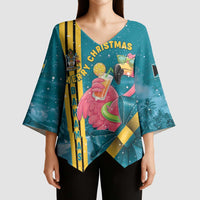 Bahamas Christmas Kimono Sleeve Blouse Merry Mingo Tropical Vibes - Wonder Print Shop