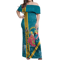 Bahamas Christmas Off Shoulder Maxi Dress Merry Mingo Tropical Vibes - Wonder Print Shop