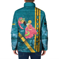 Bahamas Christmas Padded Jacket Merry Mingo Tropical Vibes - Wonder Print Shop