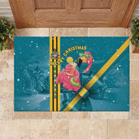 Bahamas Christmas Rubber Doormat Merry Mingo Tropical Vibes - Wonder Print Shop