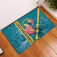 Bahamas Christmas Rubber Doormat Merry Mingo Tropical Vibes - Wonder Print Shop