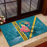 Bahamas Christmas Rubber Doormat Merry Mingo Tropical Vibes - Wonder Print Shop