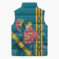 Bahamas Christmas Sleeveless Puffer Jacket Merry Mingo Tropical Vibes - Wonder Print Shop