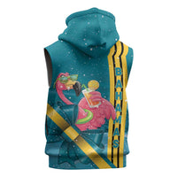 Bahamas Christmas Sleeveless Zip Hoodie Merry Mingo Tropical Vibes - Wonder Print Shop