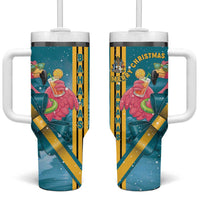 Bahamas Christmas Tumbler With Handle Merry Mingo Tropical Vibes - Wonder Print Shop
