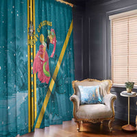 Bahamas Christmas Window Curtain Merry Mingo Tropical Vibes - Wonder Print Shop