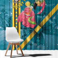Bahamas Christmas Window Curtain Merry Mingo Tropical Vibes - Wonder Print Shop