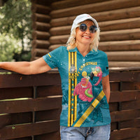 Bahamas Christmas Women Polo Shirt Merry Mingo Tropical Vibes - Wonder Print Shop