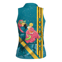 Bahamas Christmas Women Sleeveless Polo Shirt Merry Mingo Tropical Vibes - Wonder Print Shop
