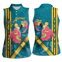 Bahamas Christmas Women Sleeveless Polo Shirt Merry Mingo Tropical Vibes - Wonder Print Shop