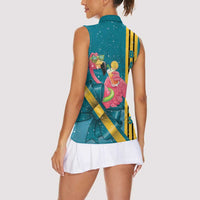 Bahamas Christmas Women Sleeveless Polo Shirt Merry Mingo Tropical Vibes - Wonder Print Shop