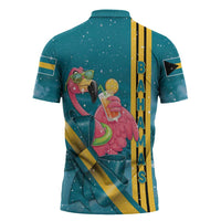 Bahamas Christmas Zipper Polo Shirt Merry Mingo Tropical Vibes - Wonder Print Shop