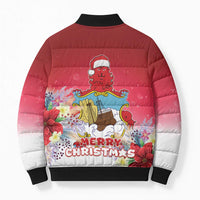 Bermuda Christmas Bomber Puffer Jacket Coquette Bow Xmas Vibe - Wonder Print Shop