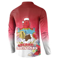 Bermuda Christmas Button Sweatshirt Coquette Bow Xmas Vibe - Wonder Print Shop