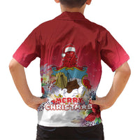 Bermuda Christmas Family Matching Short Sleeve Bodycon Dress and Hawaiian Shirt Coquette Bow Xmas Vibe - Wonder Print Shop