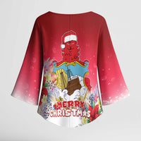 Bermuda Christmas Kimono Sleeve Blouse Coquette Bow Xmas Vibe - Wonder Print Shop